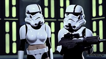 Vivid Parody - 2 Storm Troopers enjoy some Wookie dick