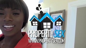 PropertySex - Beautiful black real estate agent interracial sex with buyer