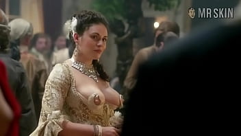 Kimberly Smart nipple dress scene from Outlander the series