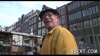 Lewd old stud takes a tour in amsterdam's redlight district